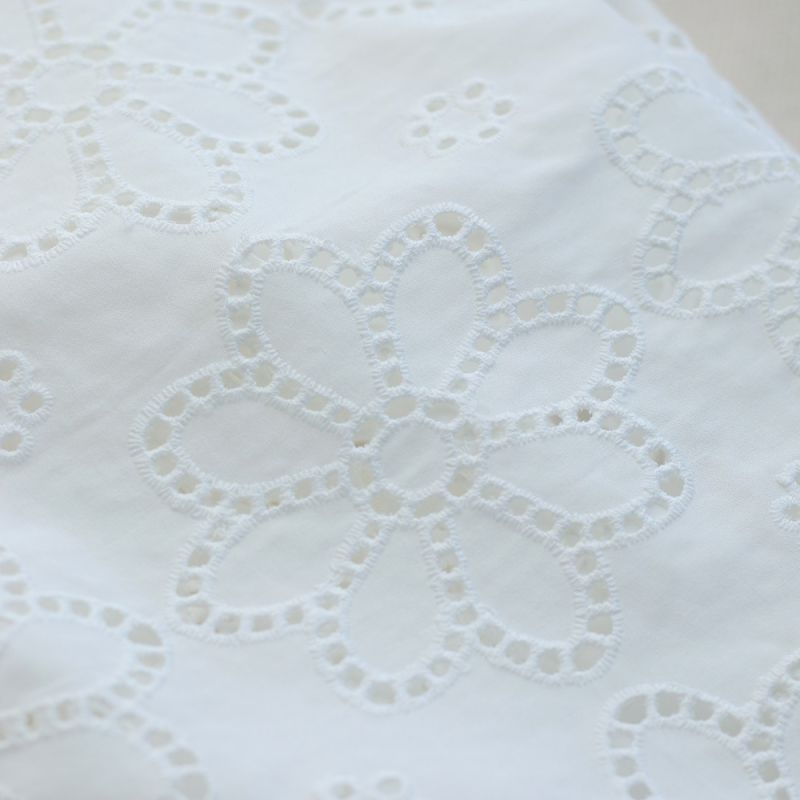 copy of Broderie anglaise plumetis de coton coloris blanc