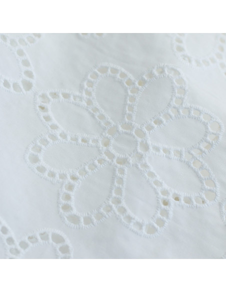 copy of Broderie anglaise plumetis de coton coloris blanc