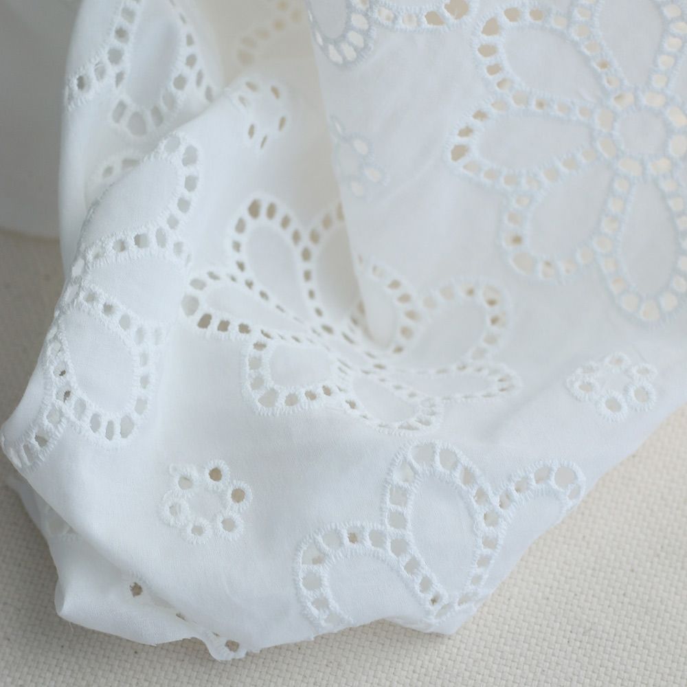 copy of Broderie anglaise plumetis de coton coloris blanc