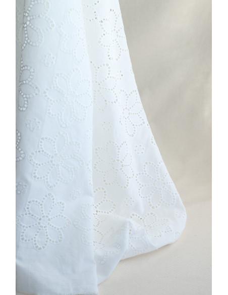 copy of Broderie anglaise plumetis de coton coloris blanc
