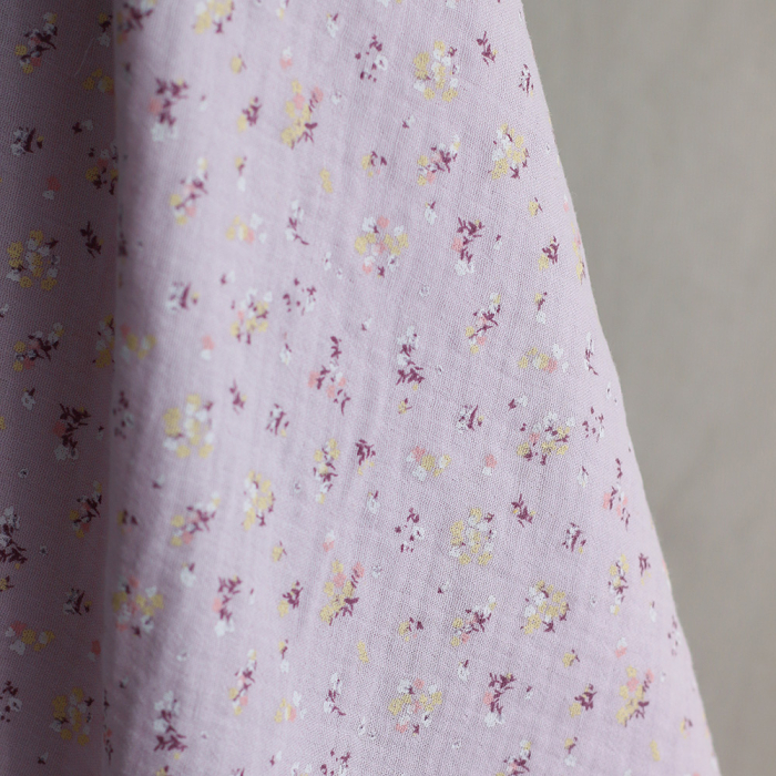 copy of Solea - Double gaze de coton coloris fond jaune pastel motif soleil