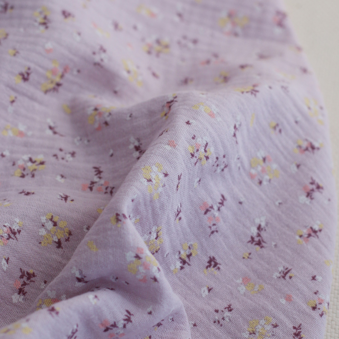 copy of Solea - Double gaze de coton coloris fond jaune pastel motif soleil