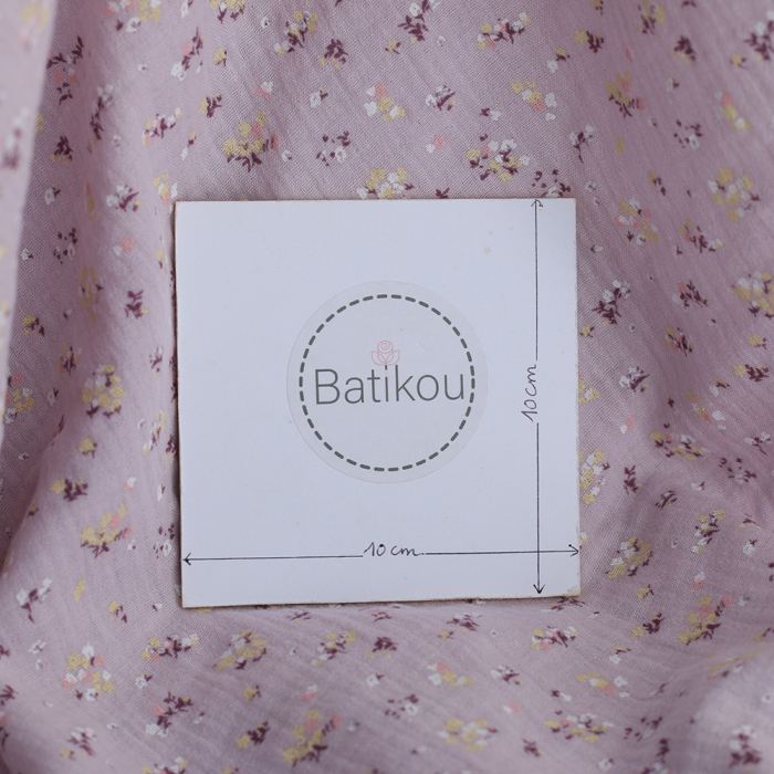 copy of Solea - Double gaze de coton coloris fond jaune pastel motif soleil