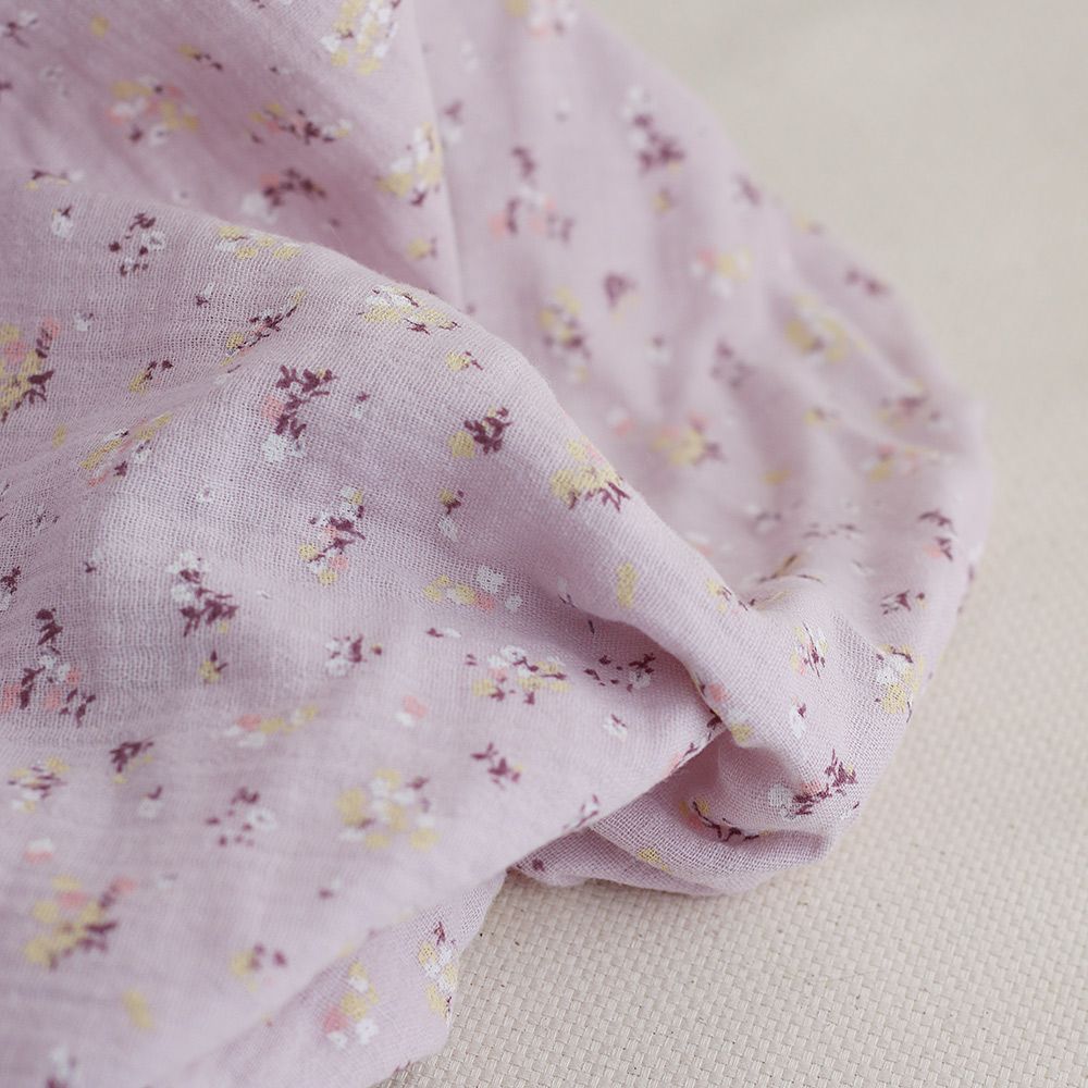 copy of Solea - Double gaze de coton coloris fond jaune pastel motif soleil