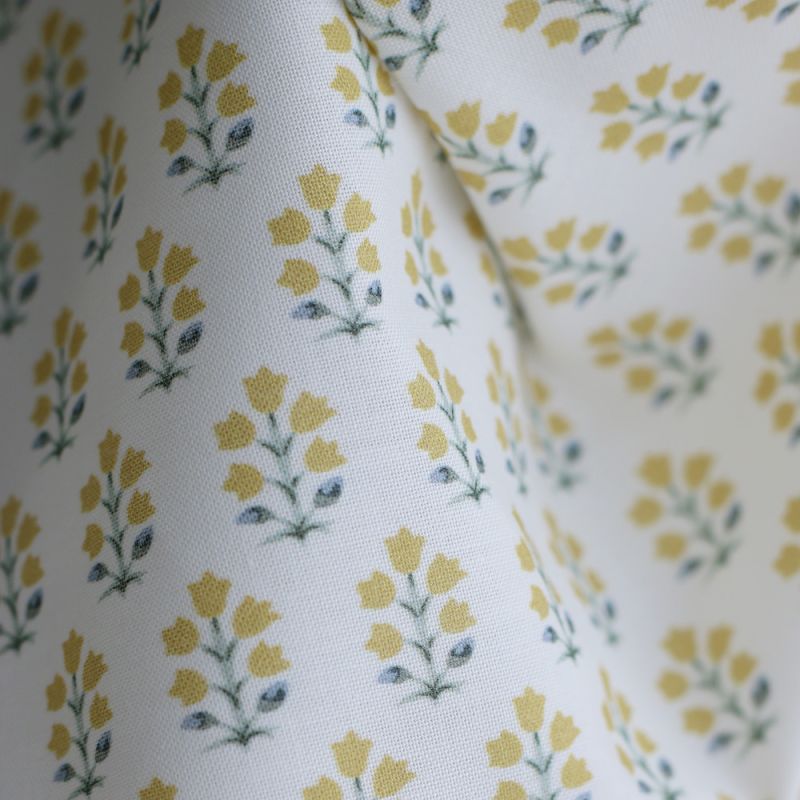 copy of Anne - Popeline douce coton organique fleuri bleu