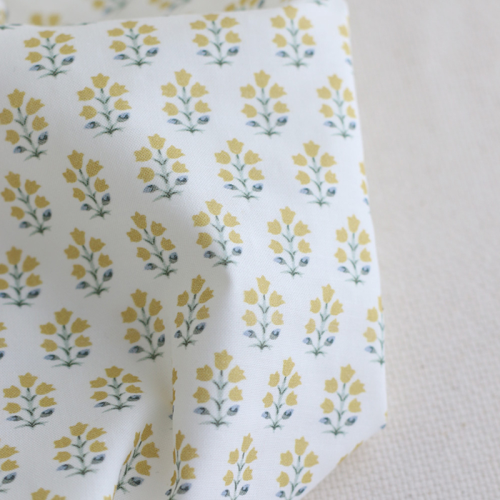 copy of Anne - Popeline douce coton organique fleuri bleu