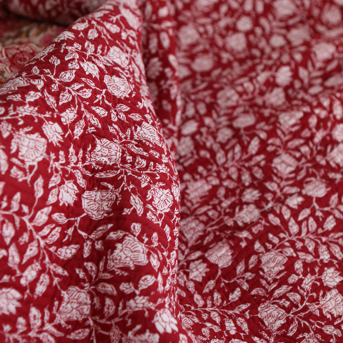copy of Tissu indien matelassé double face coton hand block largeur 100cm