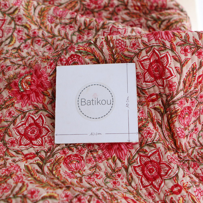 copy of Tissu indien matelassé double face coton hand block largeur 100cm