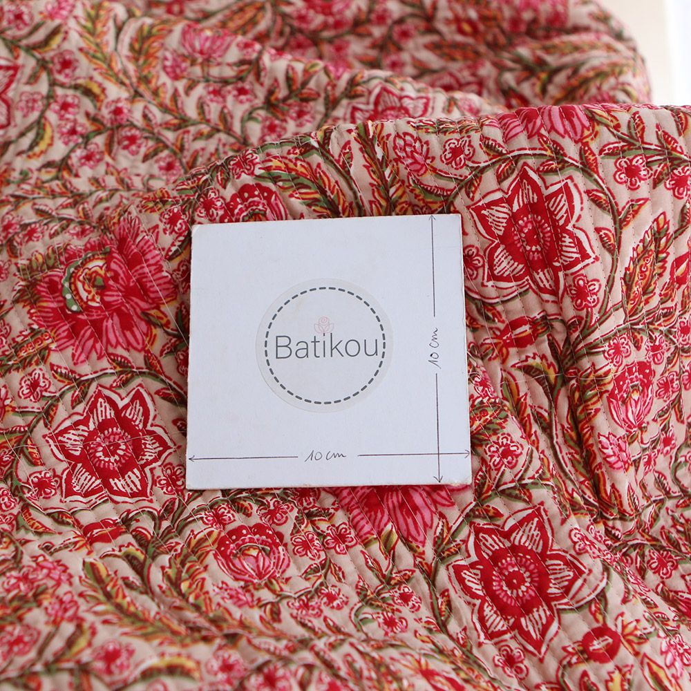 copy of Tissu indien matelassé double face coton hand block largeur 100cm