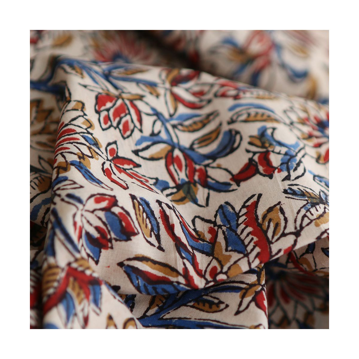 Mitra - Tissu indien coton hand block traditionnel Mitra - Tissu indien coton hand block traditionnel