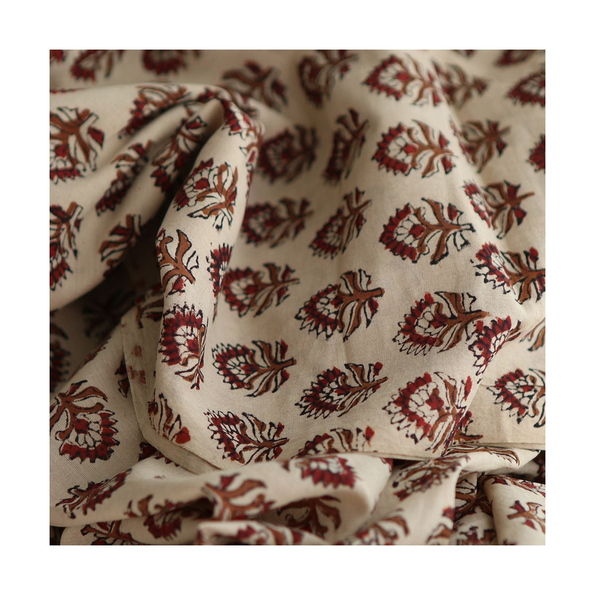 Tissu indien coton hand block traditionnel Tissu indien coton hand block traditionnel
