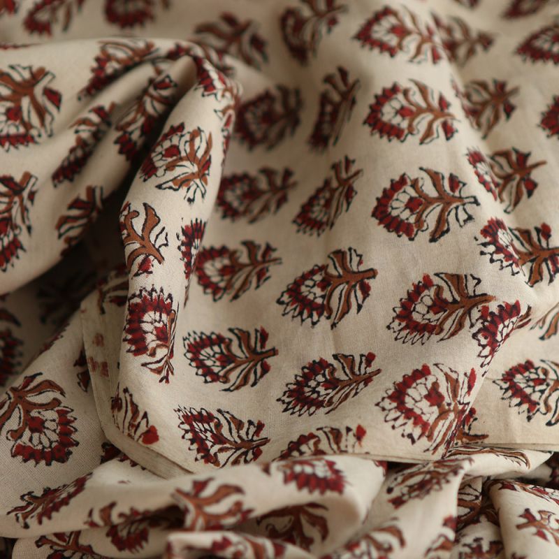Tissu indien coton hand block traditionnel