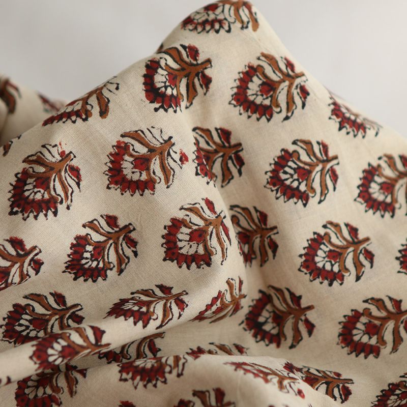 Tissu indien coton hand block traditionnel