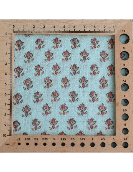 copy of Sheila - Tissu coton crêpe gaufré framboise à motifs