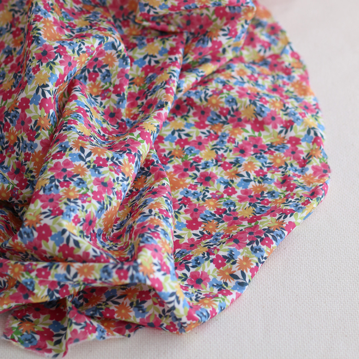 copy of Suzy - Batiste de coton douce à imprimé fleuri bleu