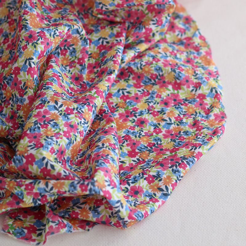 copy of Suzy - Batiste de coton douce à imprimé fleuri bleu