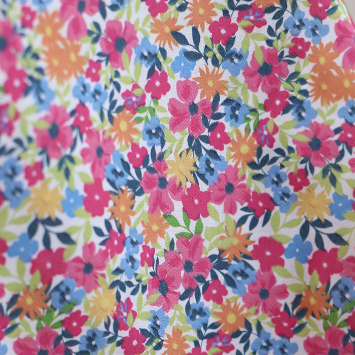 copy of Suzy - Batiste de coton douce à imprimé fleuri bleu