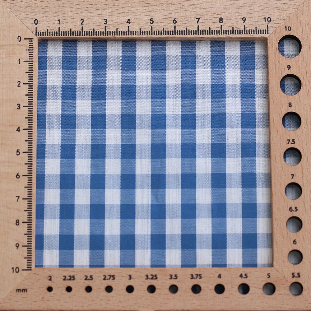 Coton vichy carreaux Bleu et blanc 6mm