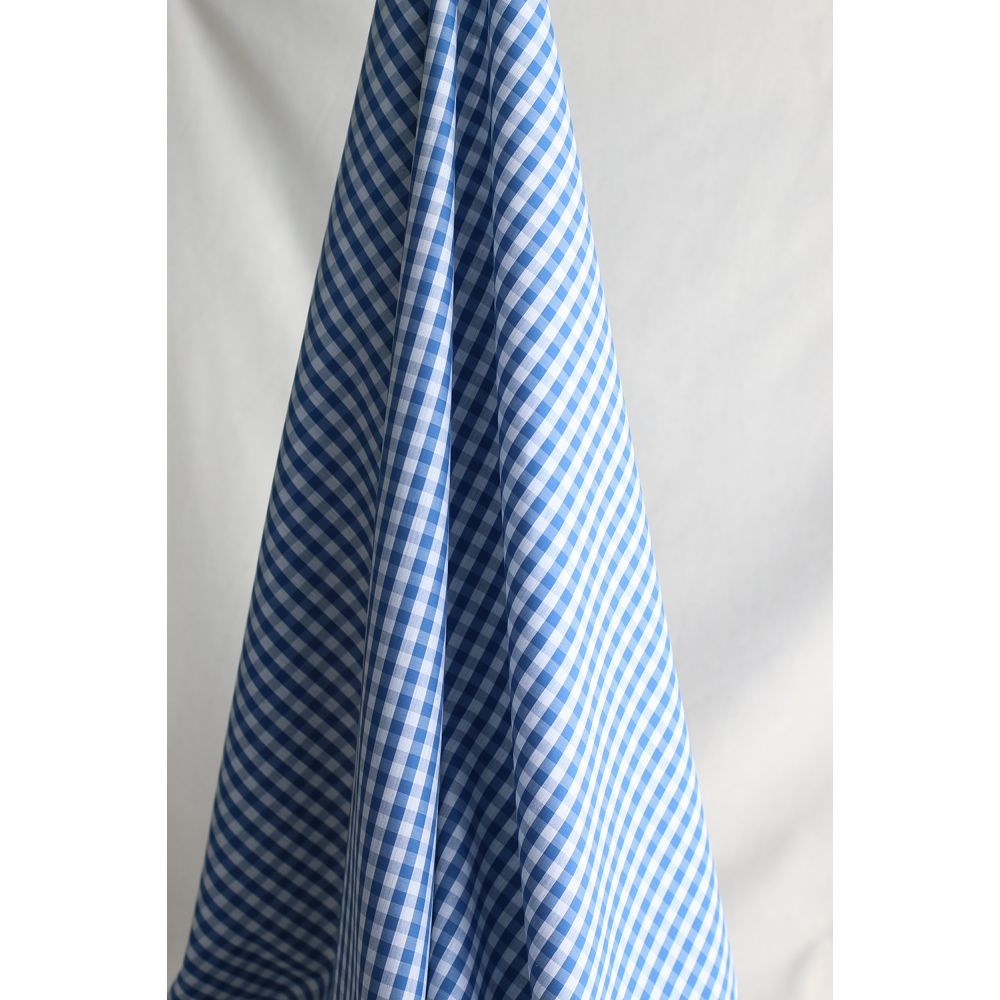 Coton vichy carreaux Bleu et blanc 6mm