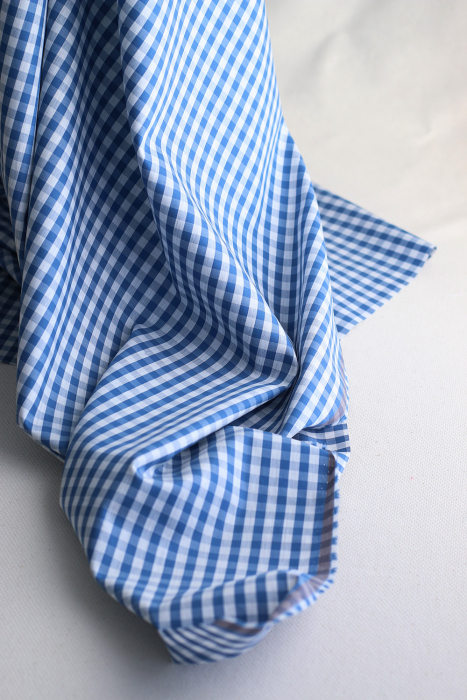 Coton vichy carreaux Bleu et blanc 6mm