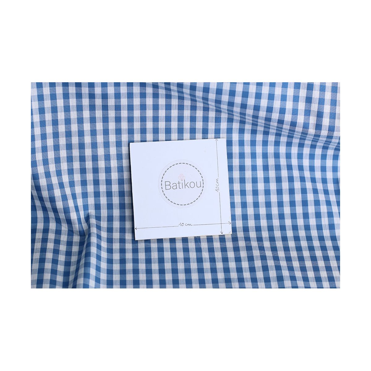 Coton vichy carreaux Bleu et blanc 6mm Coton vichy carreaux Bleu et blanc 6mm