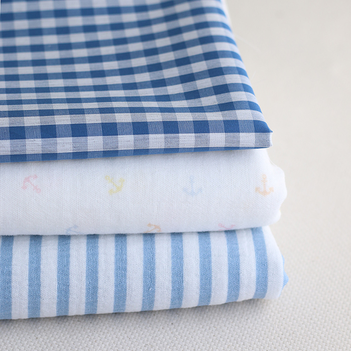 Coton vichy carreaux Bleu et blanc 6mm