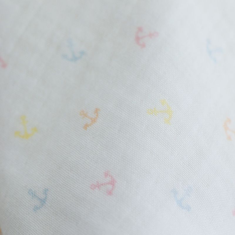 copy of Clémence - Double gaze de coton BIO blanc motif fleuri bleu