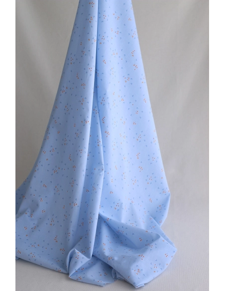 copy of Batiste de coton SILKYNE imprimé rayures bleues