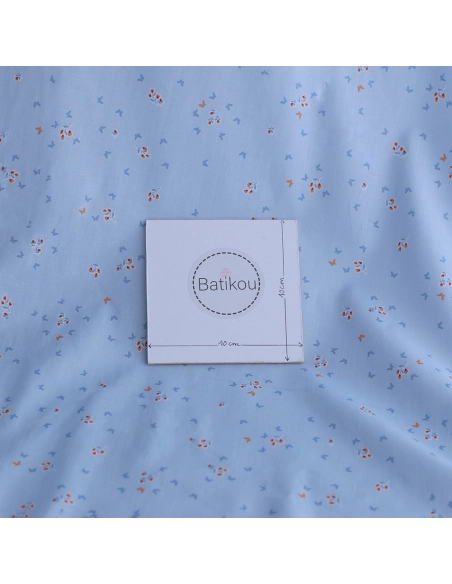 copy of Batiste de coton SILKYNE imprimé rayures bleues