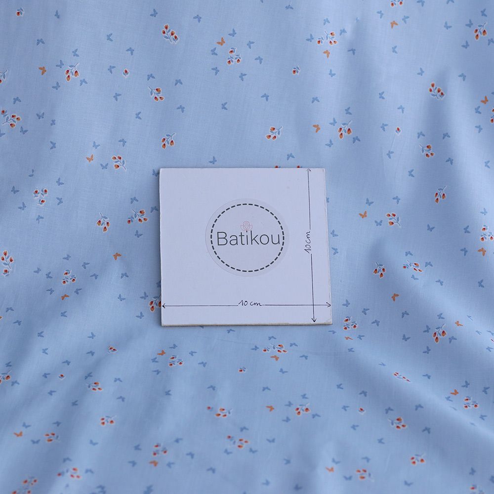copy of Batiste de coton SILKYNE imprimé rayures bleues copy of Batiste de coton SILKYNE imprimé rayures bleues