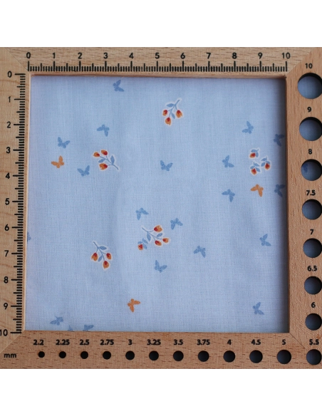 copy of Batiste de coton SILKYNE imprimé rayures bleues