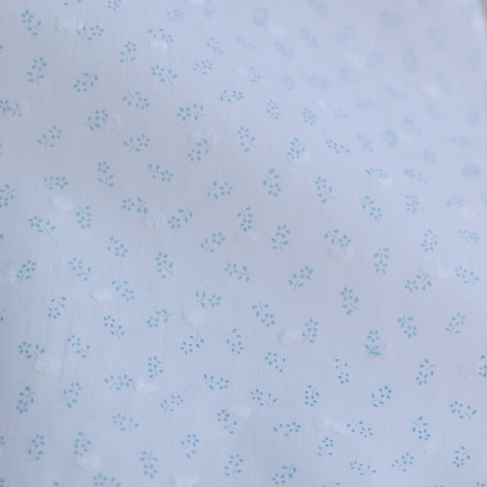 copy of Armelle - Plumetis de coton blanc imprimé fleuri jaune