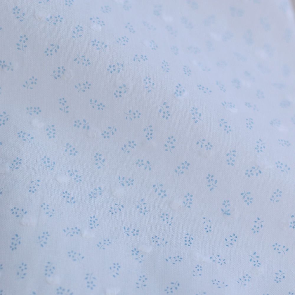 copy of Armelle - Plumetis de coton blanc imprimé fleuri jaune