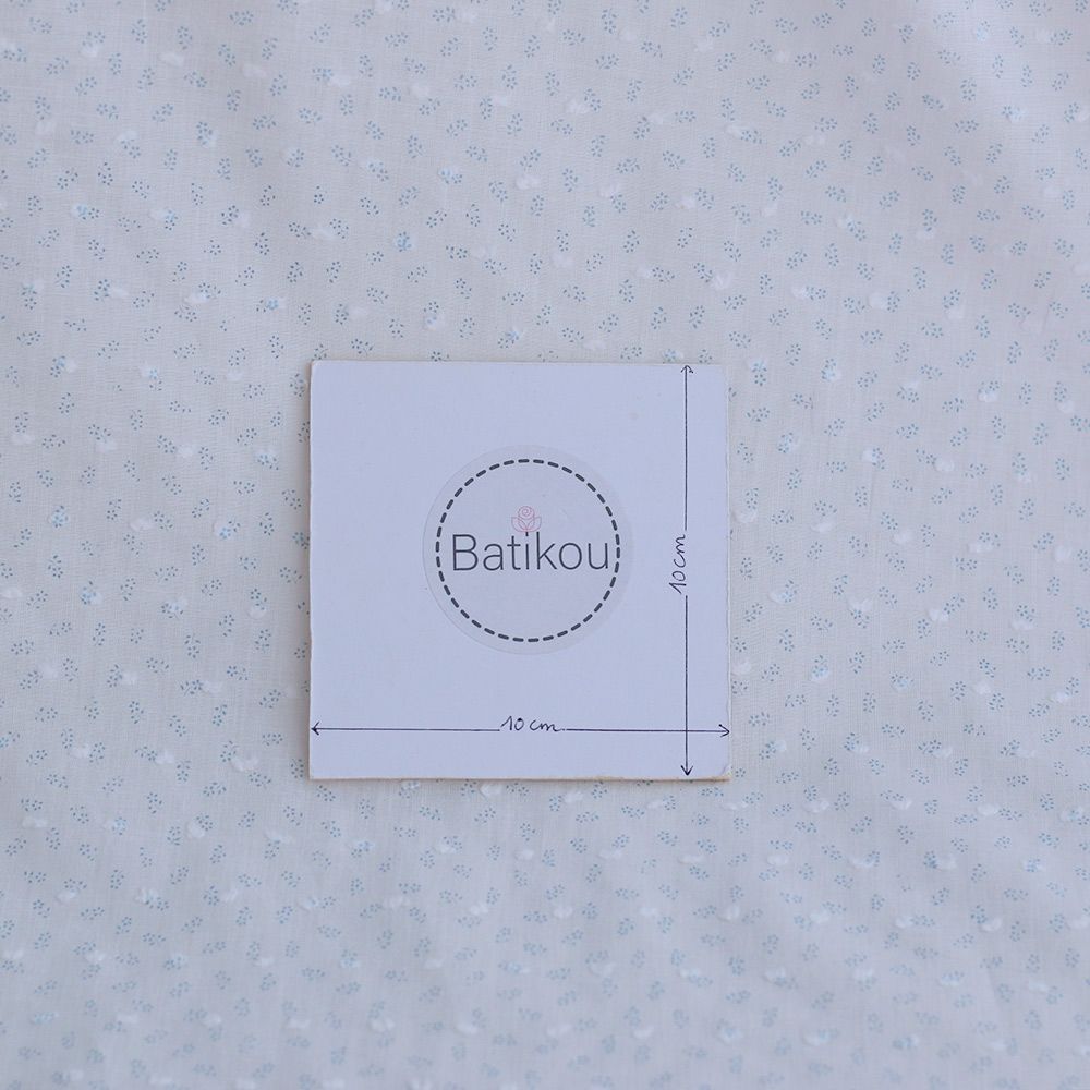 copy of Armelle - Plumetis de coton blanc imprimé fleuri jaune