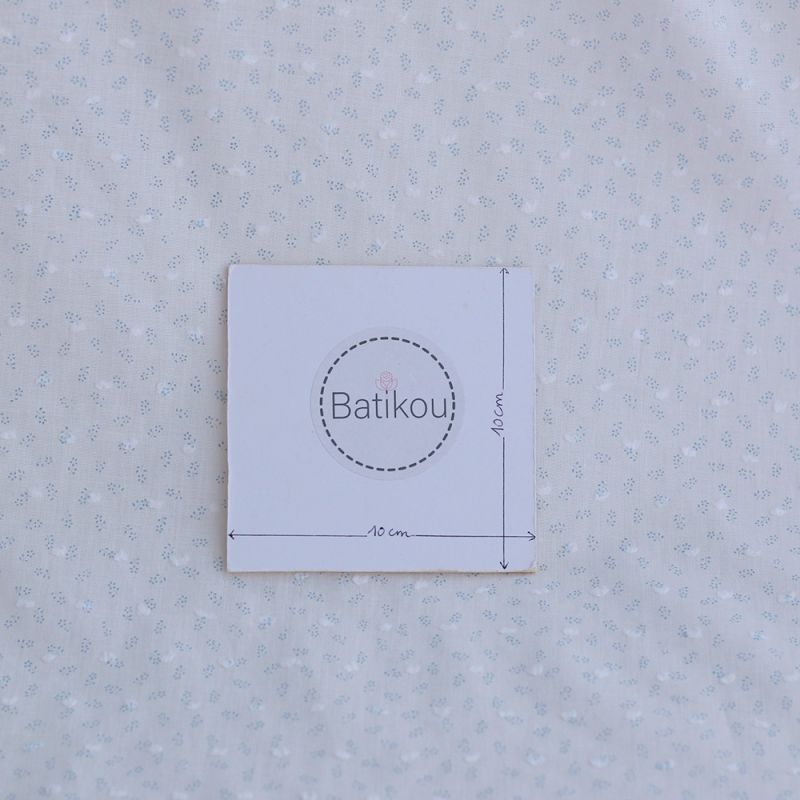 copy of Armelle - Plumetis de coton blanc imprimé fleuri jaune