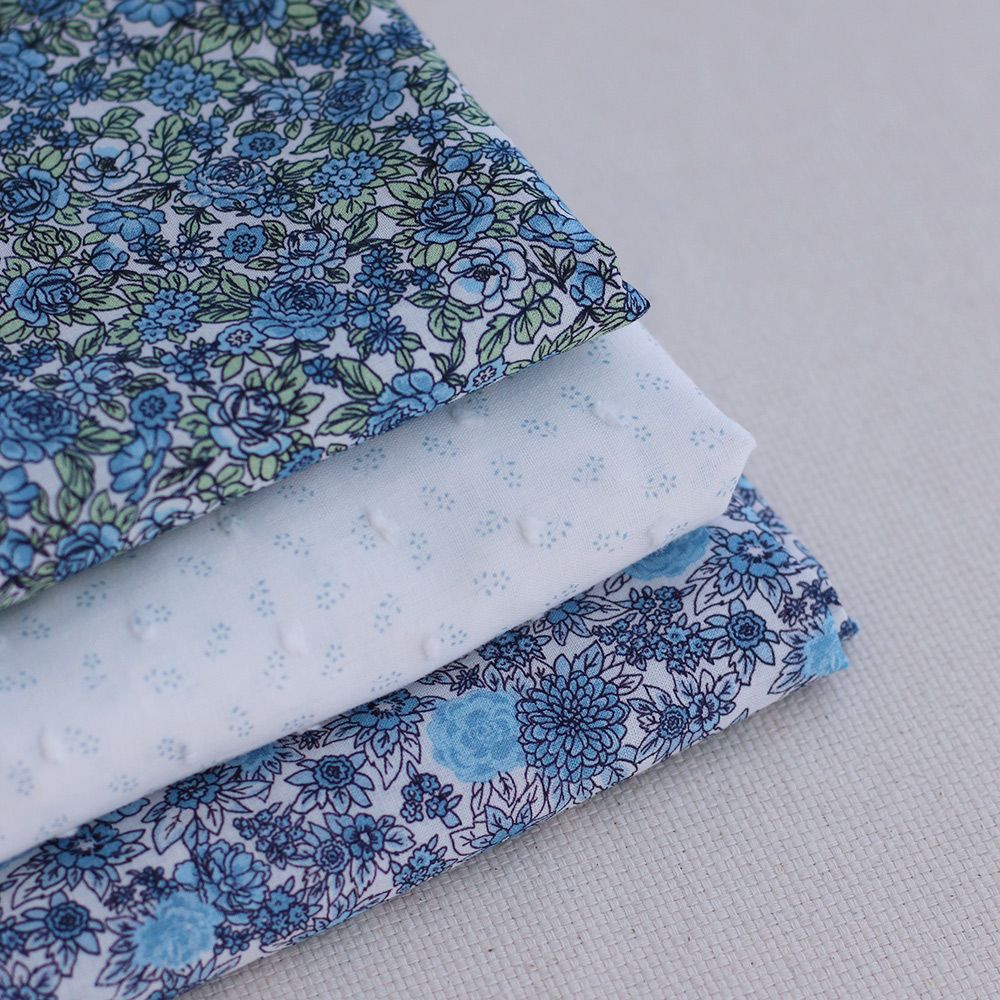 copy of Armelle - Plumetis de coton blanc imprimé fleuri jaune