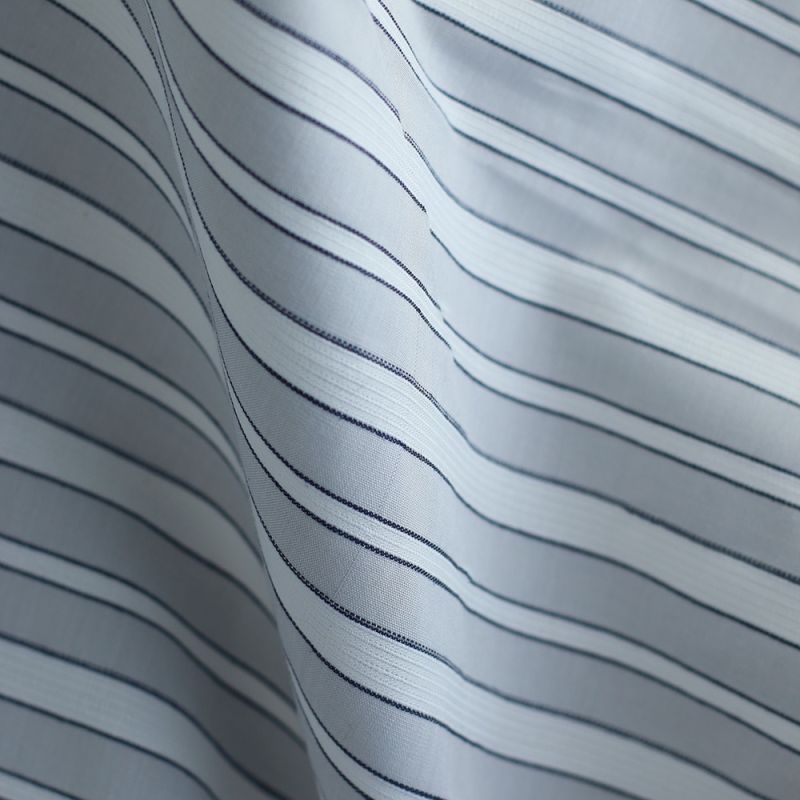 Alex - Coton tissé mélangé à rayures blanc et gris