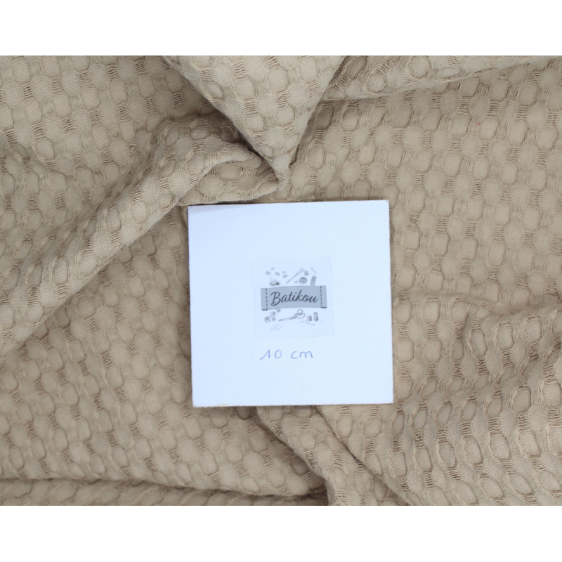 Coton nid d'abeille XL coloris beige