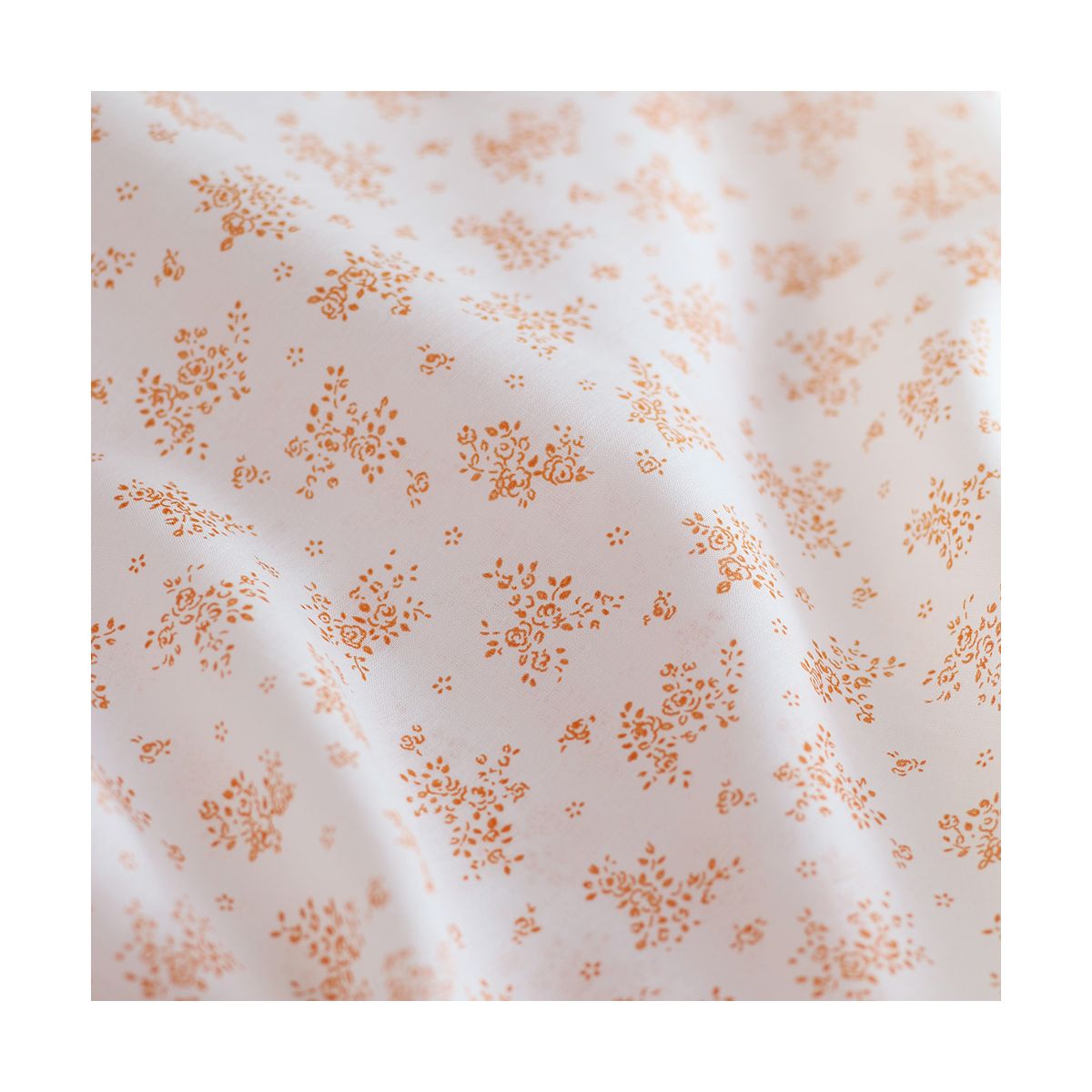 Renée - Batiste de coton douce à imprimé fleuri orange Renée - Batiste de coton douce à imprimé fleuri orange