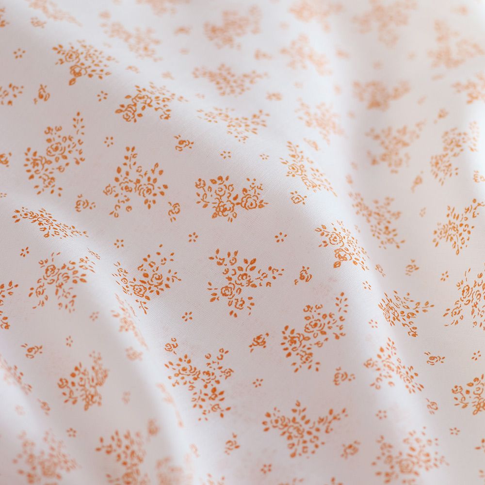 Renée - Batiste de coton douce à imprimé fleuri orange
