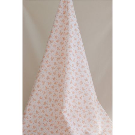 Renée - Batiste de coton douce à imprimé fleuri orange Renée - Batiste de coton douce à imprimé fleuri orange