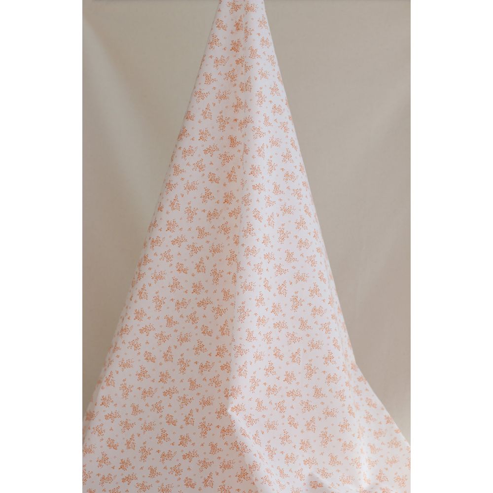 Renée - Batiste de coton douce à imprimé fleuri orange