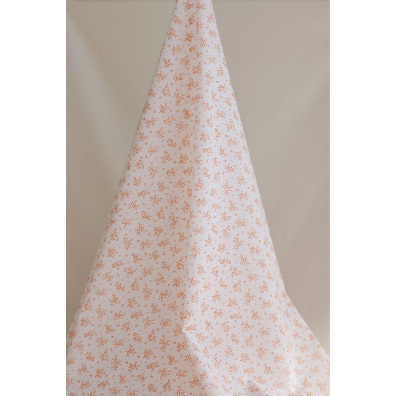 Renée - Batiste de coton douce à imprimé fleuri orange