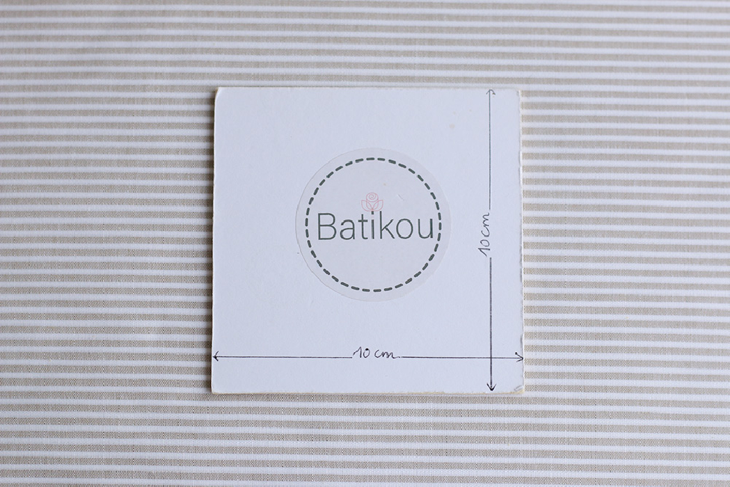 Coton gaufré mélangé à rayures blanc et ficelle