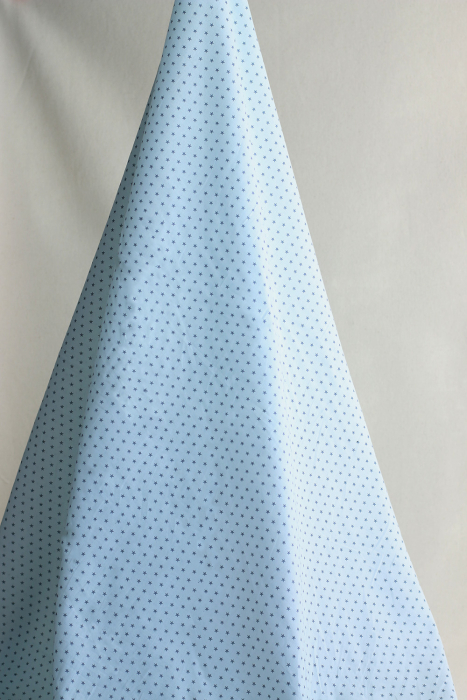 Frou-frou / Batiste de coton imprimé petites étoiles bleu gris