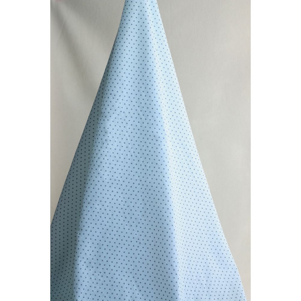 Frou-frou / Batiste de coton imprimé petites étoiles bleu gris