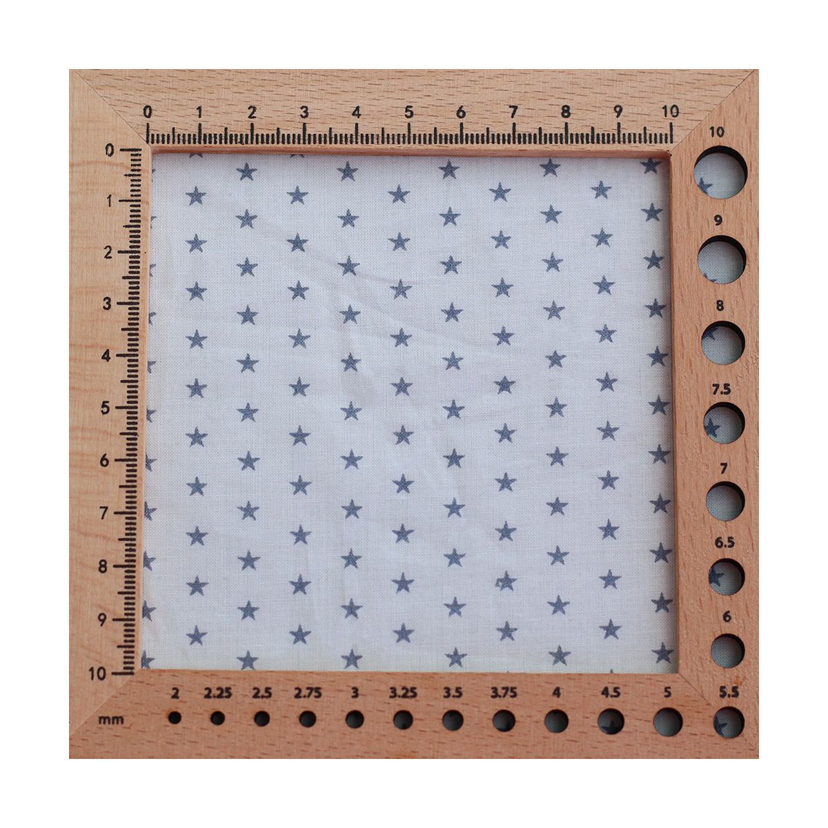 Frou-frou / Batiste de coton imprimé petites étoiles bleu gris