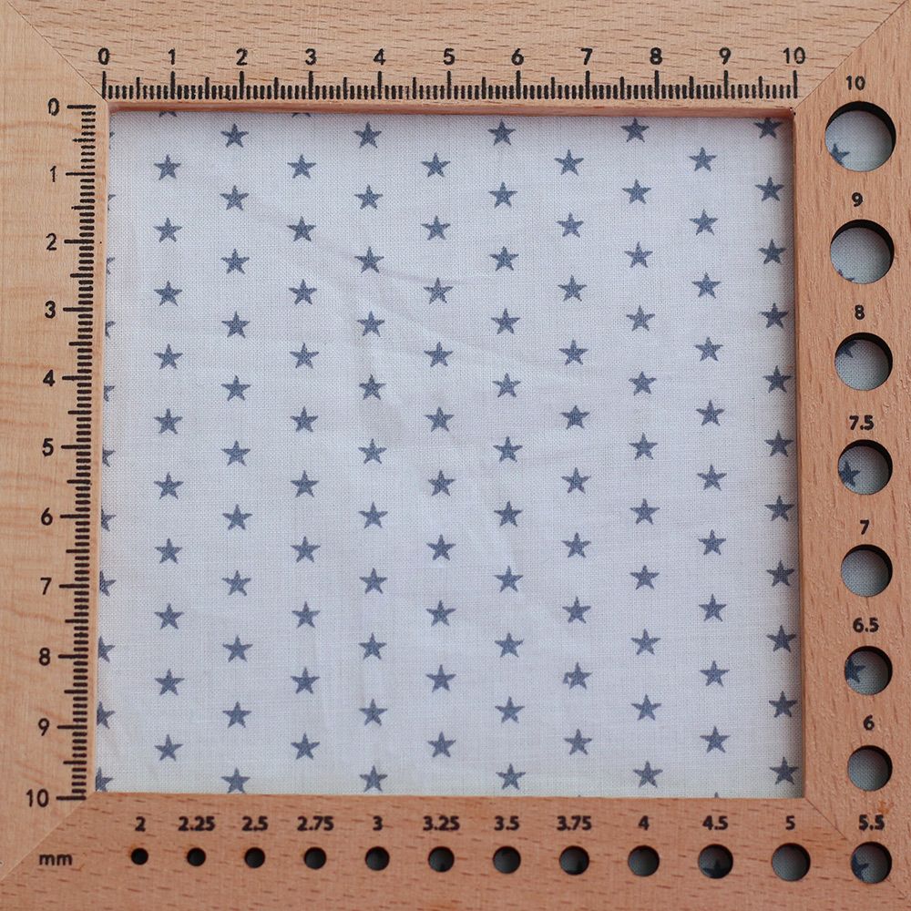 Frou-frou / Batiste de coton imprimé petites étoiles bleu gris