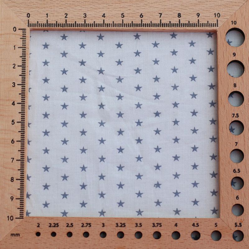 Frou-frou / Batiste de coton imprimé petites étoiles bleu gris