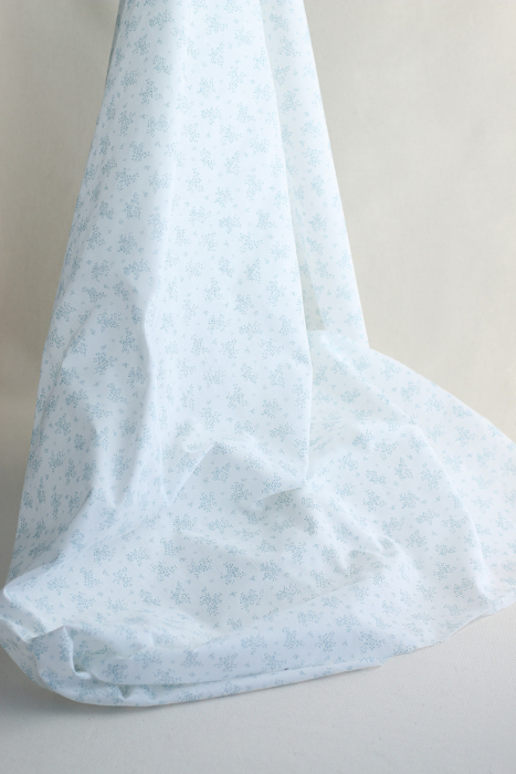 Renée - Batiste de coton douce à imprimé fleuri bleu